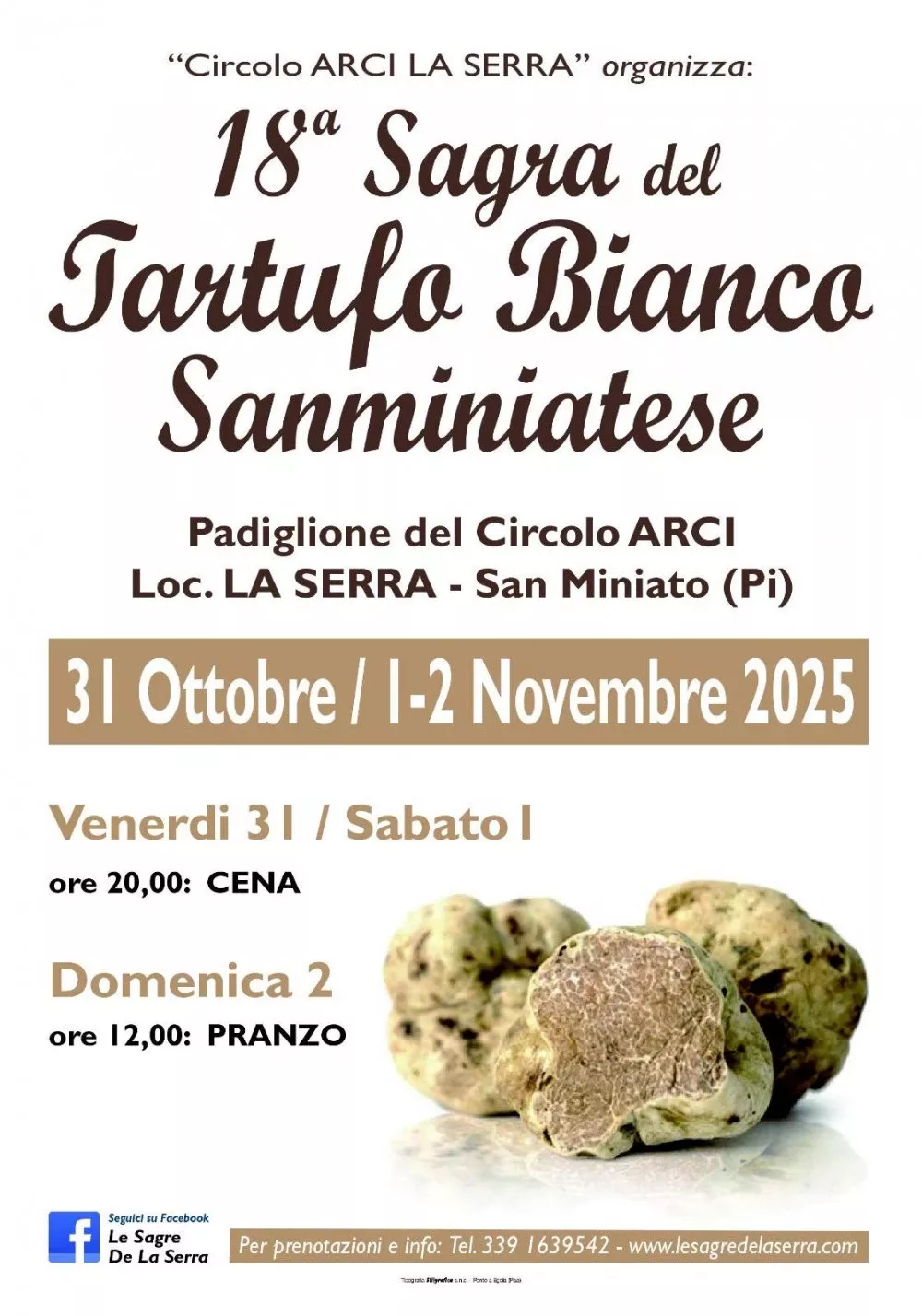 Locandina della 18°Sagra del Tartufo Bianco di Sanminiatese